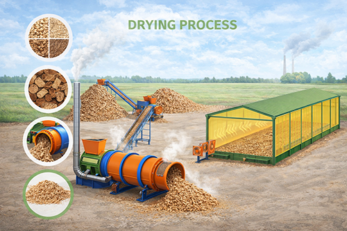 drying process of agriculture waste
